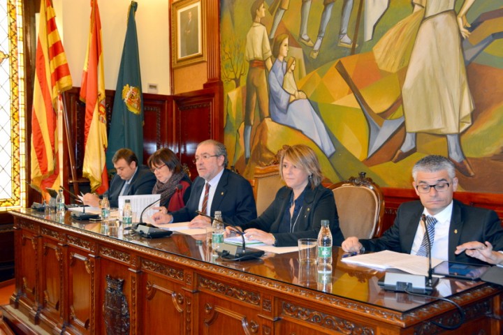El president Joan Reñé al Ple de la Diputació del mes d'octubre de 2016